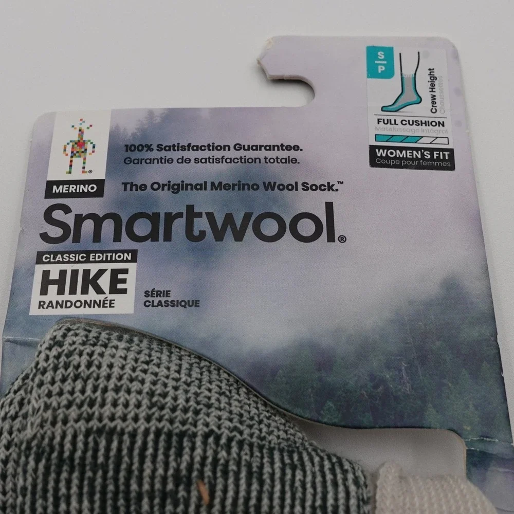 Smartwool Hike Full Cushion Women Small Grey New Merino Wool Crew Socks SW004069